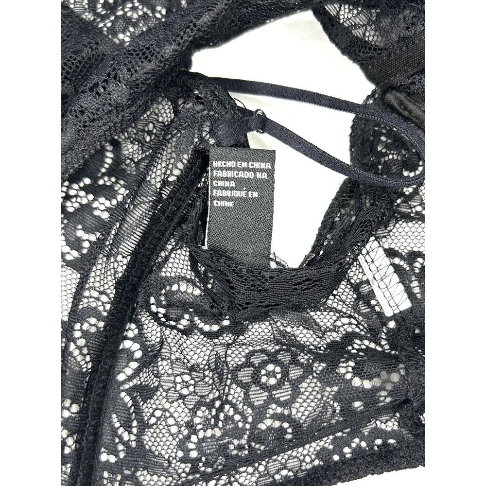 Forever 21 Bustier Corset Top XL Black Lace Underwire Bralette Whimsigoth Summer - Picture 12 of 12